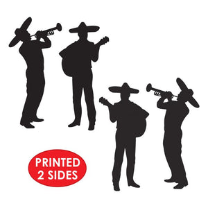 Beistle Bulk Mariachi Band Silhouette Decorations - 24 Pack