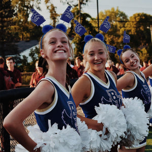 Beistle #1 Hand Boppers with Marabou in Blue - School Spirit Boppers in Blue