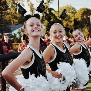 Beistle #1 Hand Boppers with Marabou in Black - School Spirit Boppers in Black