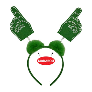 Beistle #1 Hand Boppers with Marabou in Green - School Spirit Boppers in Green