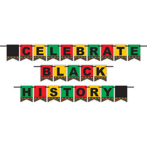 Celebrate Black History Month Streamer - Bulk 12 Pack