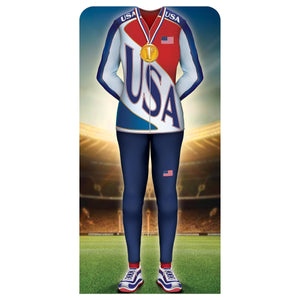 International Sprts Female Athlete Photo Prop Stand-Up Decoration - Bulk 4 Pack