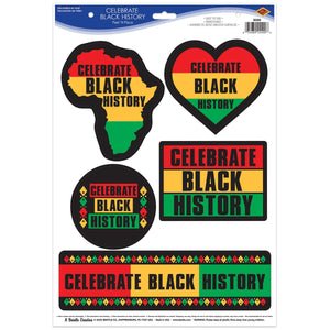 Celebrate Black History Month Peel 'N Place Cling Sheets - Bulk/12 Sheets