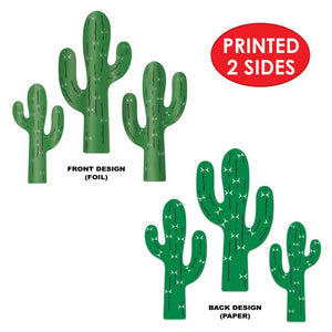 Beistle Bulk Foil Cactus Silhouette Decorations - 36 Silhouettes