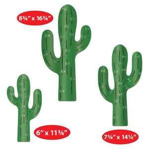 Beistle Bulk Foil Cactus Silhouette Decorations - 36 Silhouettes