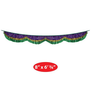 Beistle Bulk Mardi Gras 72.5 inch Tinsel Fringe Bunting - 6 Pack