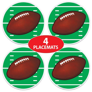 Beistle Bulk Plastic Football Placemats - 48 Pack