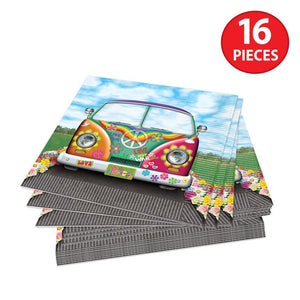 Beistle Bulk Hippie Bus Luncheon Napkins - 192 Pack