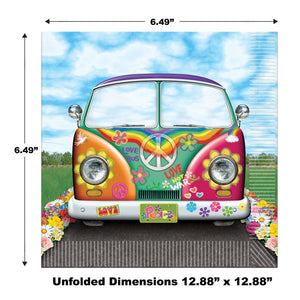 Beistle Bulk Hippie Bus Luncheon Napkins - 192 Pack