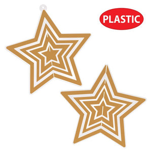 Beistle Bulk Gold 3-D Plastic Star Centerpiece - 12 Pack