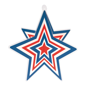 Red, White and Blue 3-D Plastic Star Centerpiece - Bulk 12 Pack