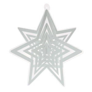 Silver 3-D Plastic Star Centerpiece - Bulk 12 Pack