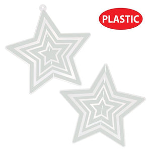 Beistle Bulk Silver 3-D Plastic Star Centerpiece - 12 Pack