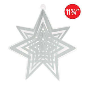 Beistle Bulk Silver 3-D Plastic Star Centerpiece - 12 Pack