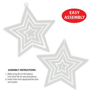 Beistle Bulk Silver 3-D Plastic Star Centerpiece - 12 Pack