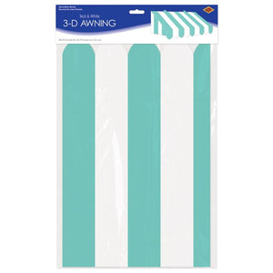 Beistle Bulk 3-D Teal/White Awning Wall Decoration - 6 Pack