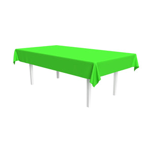 Neon Lime Plastic Rectangular Tablecover - Bulk 12 Pack