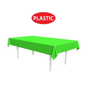 Beistle Bulk Neon Lime Plastic Rectangular Tablecover - 12 Pack