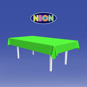 Beistle Bulk Neon Lime Plastic Rectangular Tablecover - 12 Pack