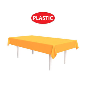 Beistle Bulk Neon Orange Plastic Rectangular Tablecover - 12 Pack