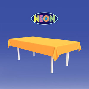 Beistle Bulk Neon Orange Plastic Rectangular Tablecover - 12 Pack