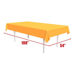 Beistle Bulk Neon Orange Plastic Rectangular Tablecover - 12 Pack