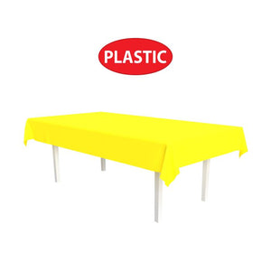 Beistle Bulk Yellow Plastic Rectangular Tablecover - 12 Pack