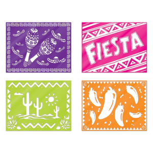 Plastic Fiesta Picado Style Placemats - Bulk 48 Pack