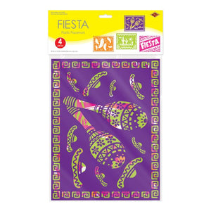 Beistle Bulk Plastic Fiesta Picado Style Placemats - 48 Pack