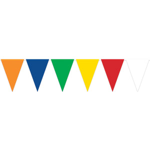 Multi-Color Oversized Pennant Banner - Bulk 12 Pack