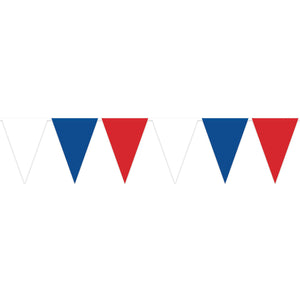 Red, White/Blue Oversized Pennant Banner - Bulk 12 Pack