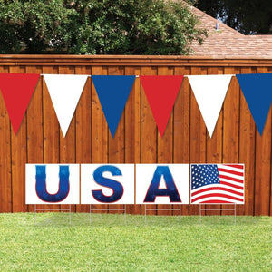 Beistle Bulk Red, White/Blue Oversized Pennant Banner - 12 Pack