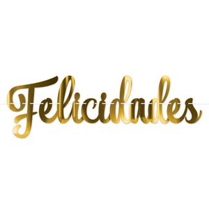 Foil Felicidades Streamer - Bulk 12 Pack