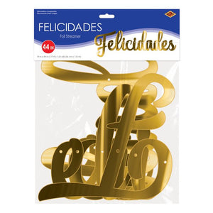 Beistle Bulk Foil Felicidades Streamer - 12 Pack