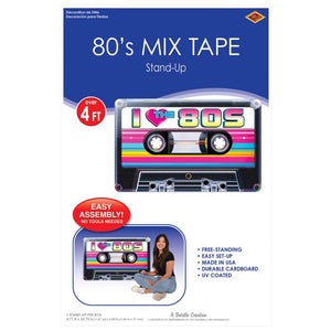 Beistle Bulk 80's Cassette Stand-Up - 4 Pack