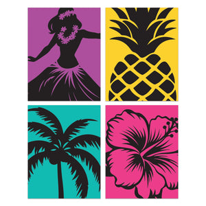 Luau Silhouette Decorations - Bulk/48 Silhouettes