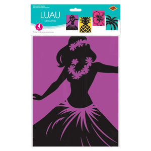 Beistle Bulk Luau Silhouette Decorations - 48 Silhouettes