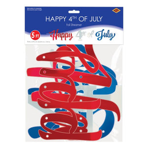 Beistle Bulk Foil Happy 4th Of July Streamer - 12 Pack