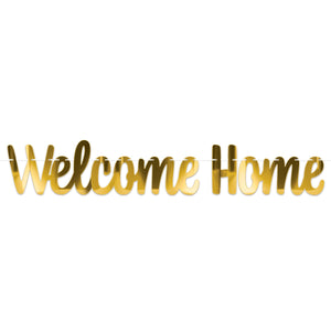 Foil Welcome Home Streamer - Bulk 12 Pack