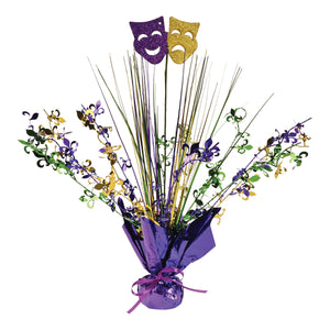 Mardi Gras Gleam 'N Spray Centerpiece - Bulk 12 Pack