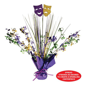 Beistle Bulk Mardi Gras Gleam 'N Spray Centerpiece - 12 Pack