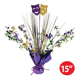 Beistle Bulk Mardi Gras Gleam 'N Spray Centerpiece - 12 Pack