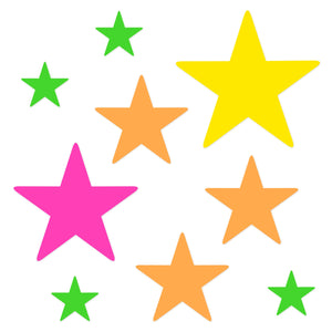 Neon Star Cutout Decorations - Bulk 108 Pack