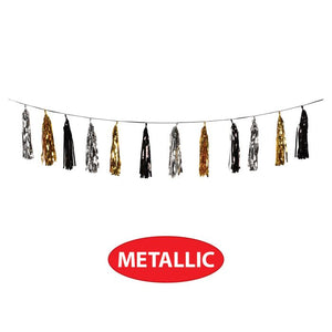 Beistle Bulk Oversized Metallic Tassel Garland - 12 Pack