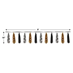 Beistle Bulk Oversized Metallic Tassel Garland - 12 Pack