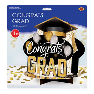 Beistle Bulk 3-D Congrats Grad Centerpiece - 12 Pack