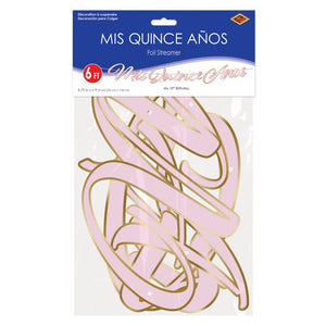 Beistle Bulk Foil Mis Quince Anos Streamer - 12 Pack