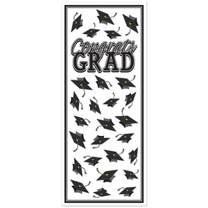 Black Congrats Grad Door Cover - Bulk 12 Pack