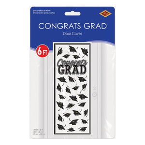 Beistle Bulk Black Congrats Grad Door Cover - 12 Pack