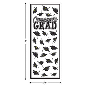 Beistle Bulk Black Congrats Grad Door Cover - 12 Pack